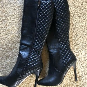 Bcbg quilted high heels boots